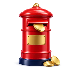 Post box with a coin entering the slot